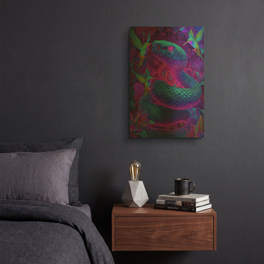 'Snake Land 2' By Rich Monet Gold Metal Wall Art