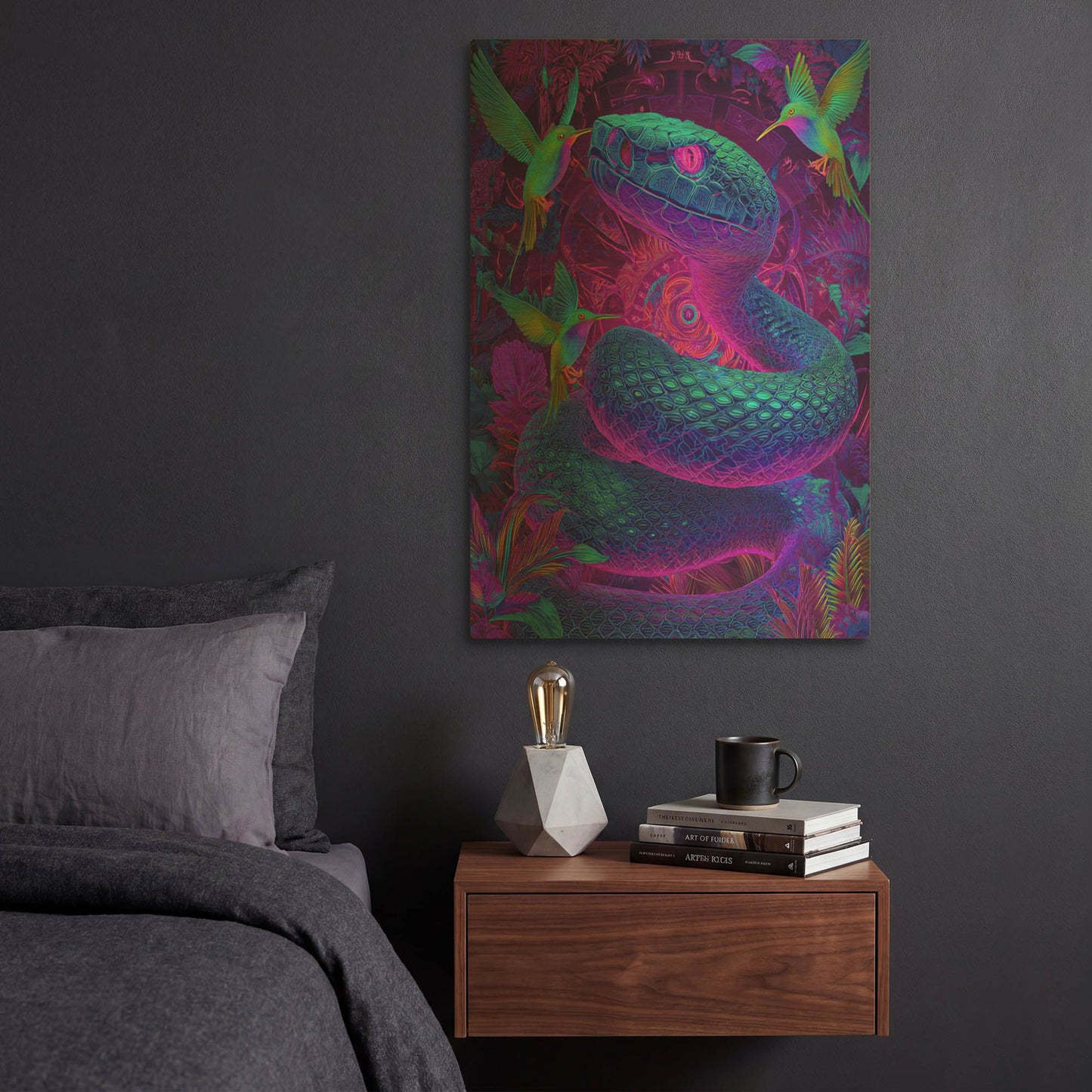 'Snake Land 2' By Rich Monet Gold Metal Wall Art