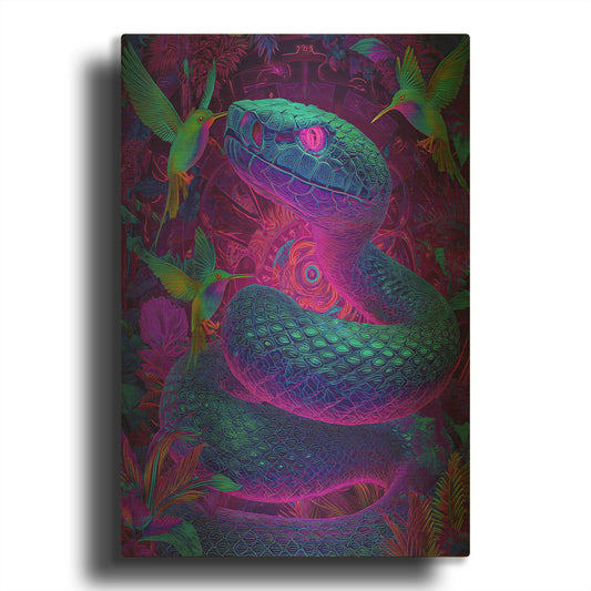 'Snake Land 2' By Rich Monet Gold Metal Wall Art