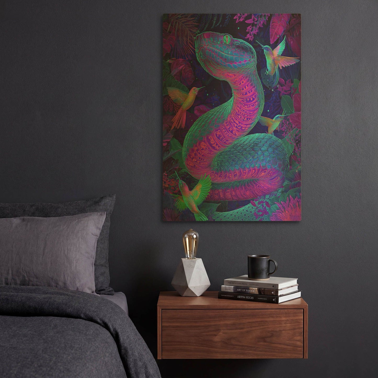 'Snake Land' By Rich Monet Gold Metal Wall Art