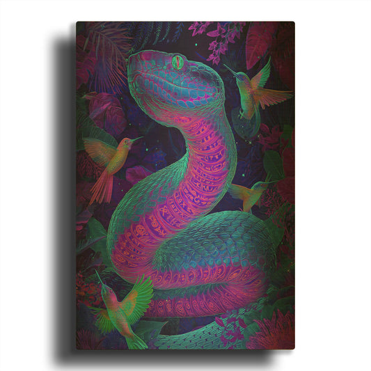 'Snake Land' By Rich Monet Gold Metal Wall Art