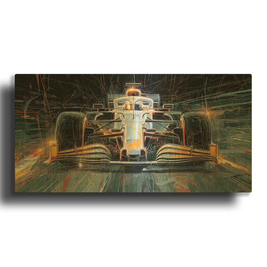 'Speed Demon Papaya' By Rich Monet Gold Metal Wall Art