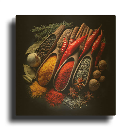 'Spice Medley' By Rich Monet Gold Metal Wall Art