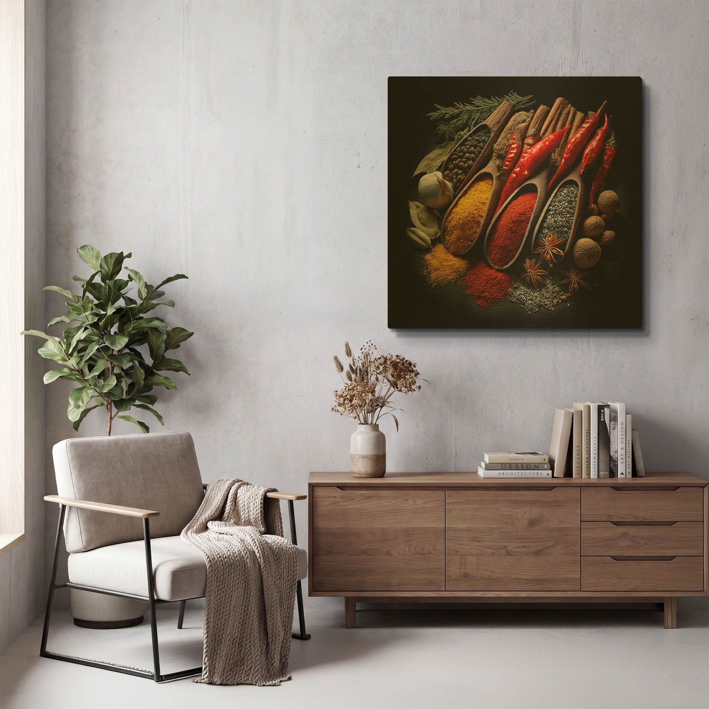 'Spice Medley' By Rich Monet Gold Metal Wall Art