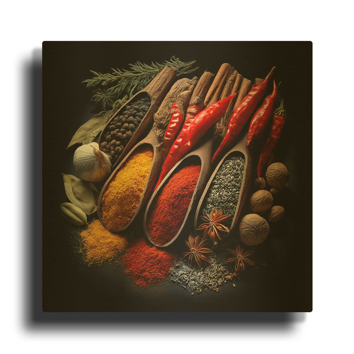 'Spice Medley' By Rich Monet Gold Metal Wall Art