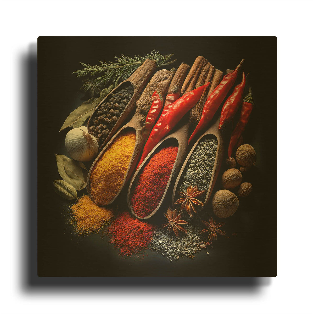 'Spice Medley' By Rich Monet Gold Metal Wall Art