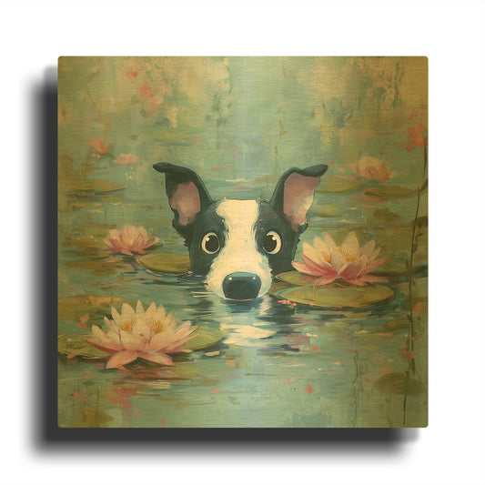 'Dog Fish' By Rich Monet Gold Metal Wall Art