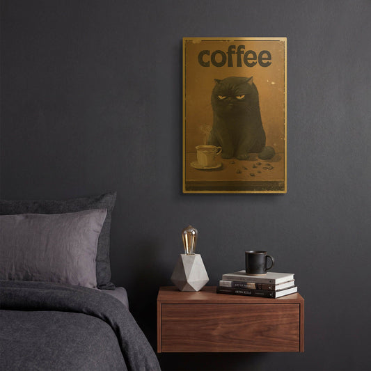 'Mornings Before Coffee' By Rich Monet Gold Metal Wall Art