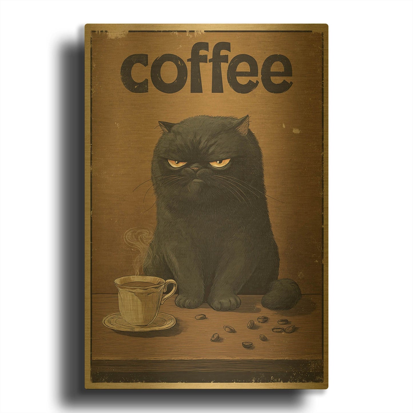 'Mornings Before Coffee' By Rich Monet Gold Metal Wall Art