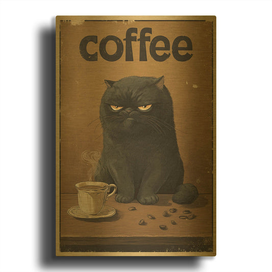 'Mornings Before Coffee' By Rich Monet Gold Metal Wall Art