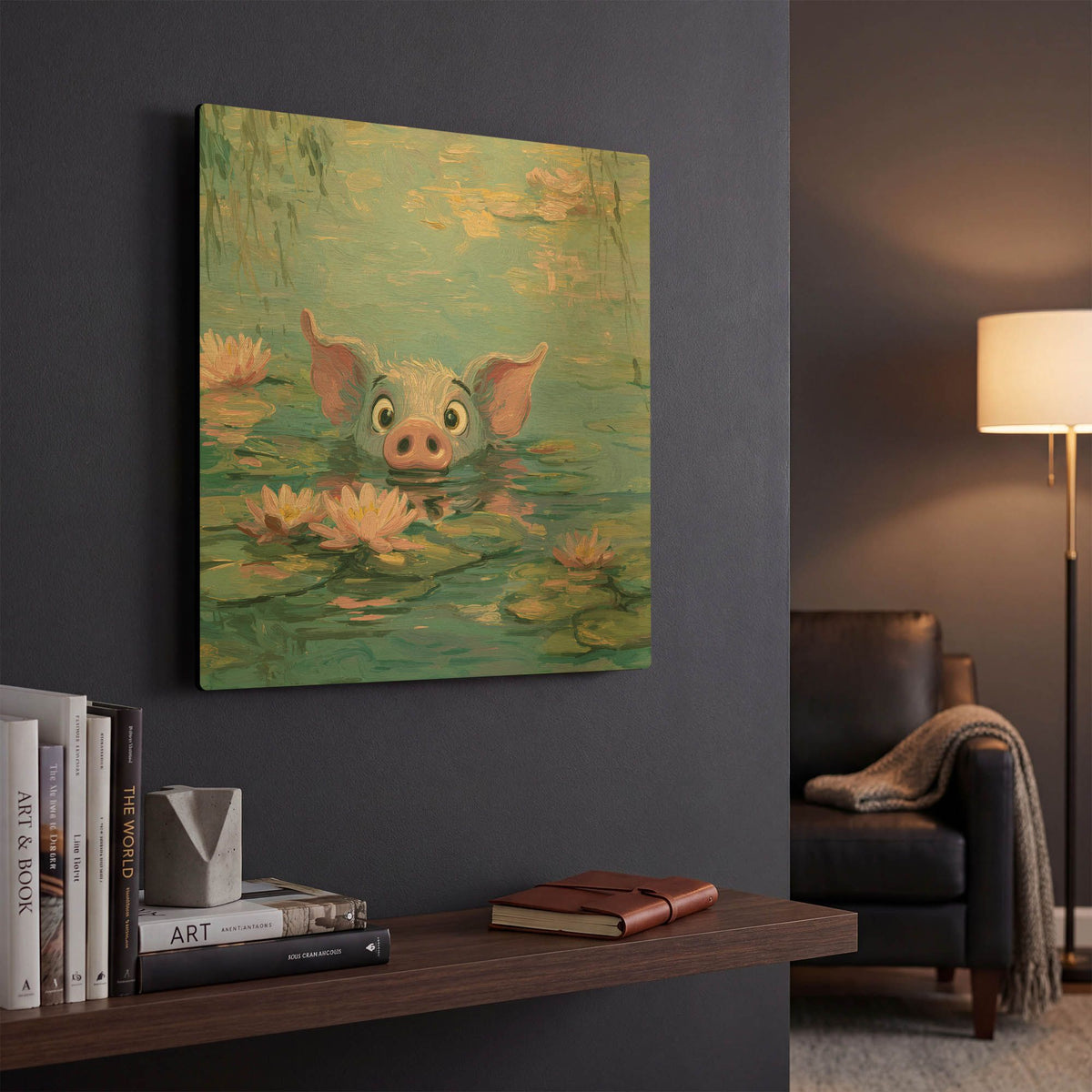 'Pig Fish' By Rich Monet Gold Metal Wall Art