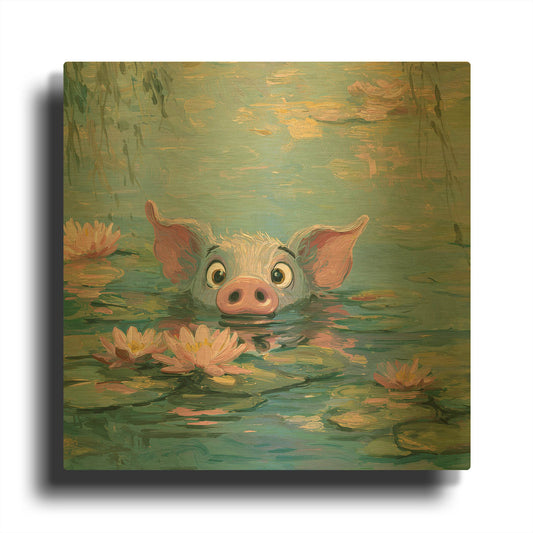 'Pig Fish' By Rich Monet Gold Metal Wall Art