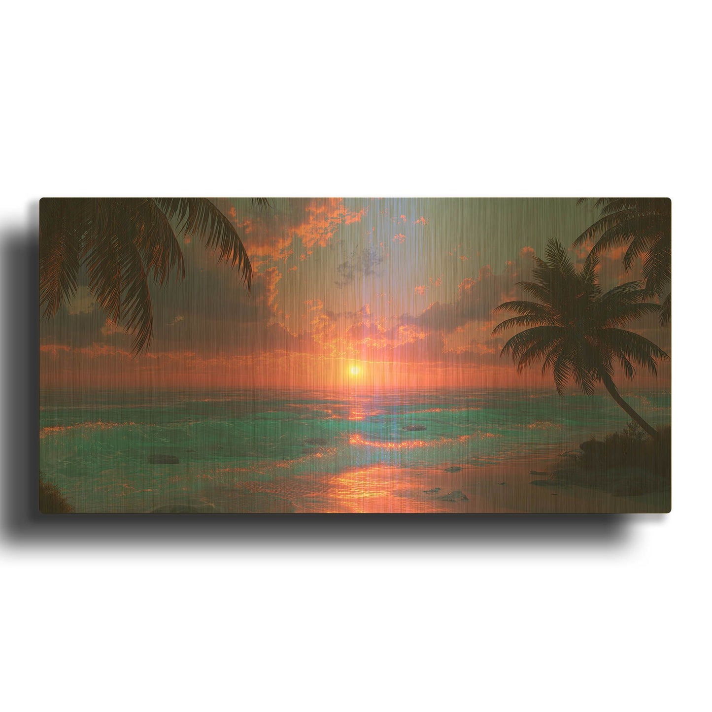 'Sunset Time' By Rich Monet Gold Metal Wall Art