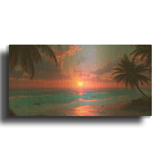 'Sunset Time' By Rich Monet Gold Metal Wall Art