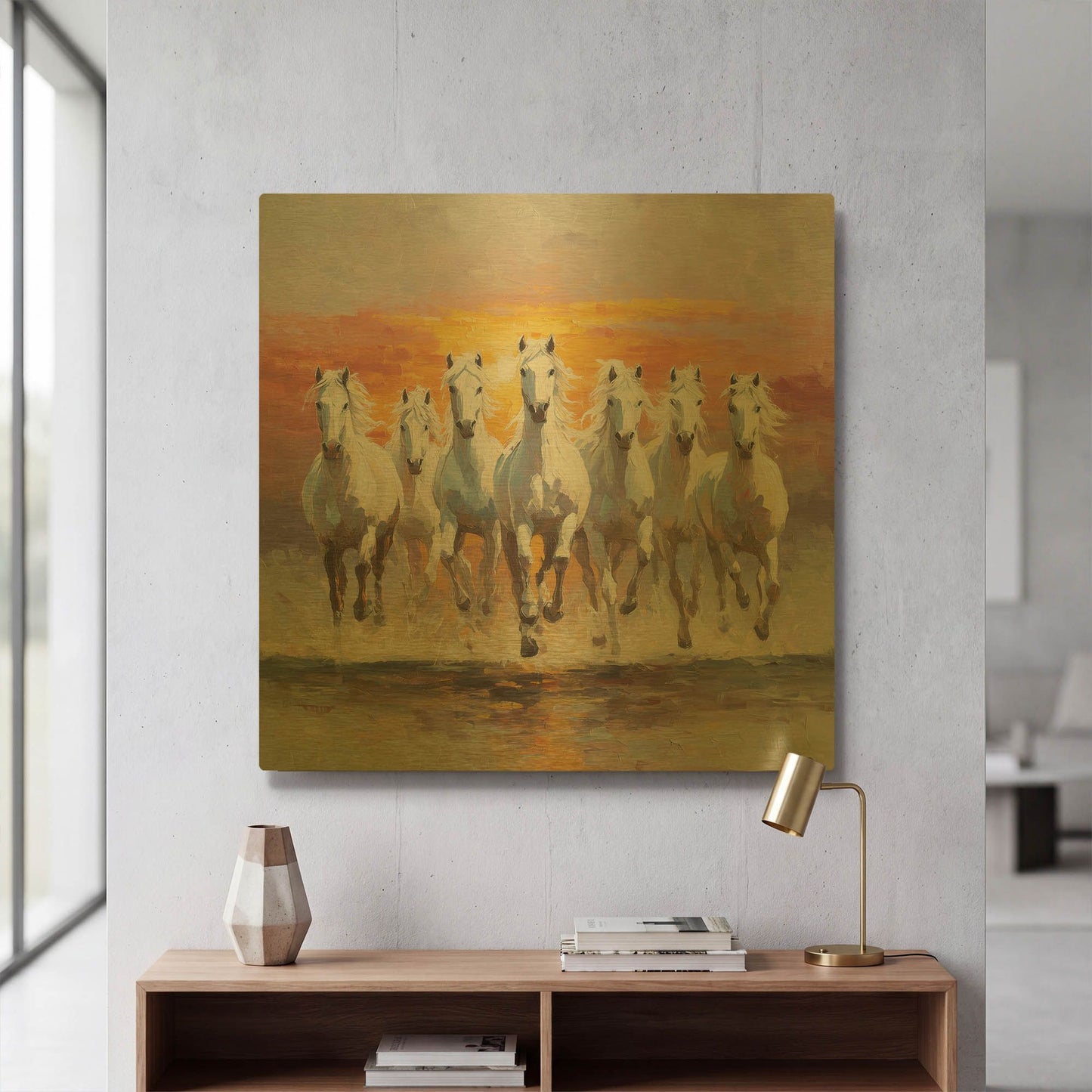 'Surya's Chariot' By Rich Monet Gold Metal Wall Art