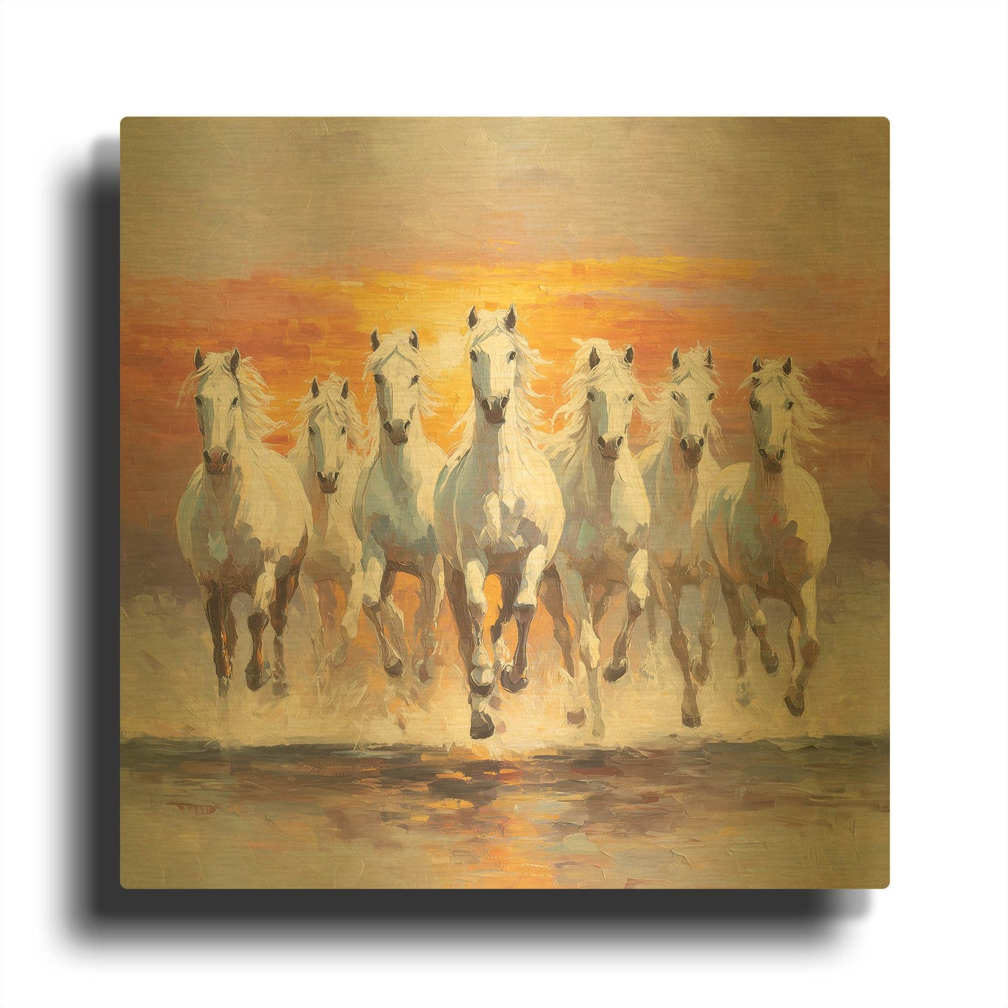 'Surya's Chariot' By Rich Monet Gold Metal Wall Art