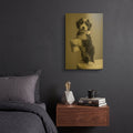 'The Bathroom Matron 2' By Rich Monet Gold Metal Wall Art