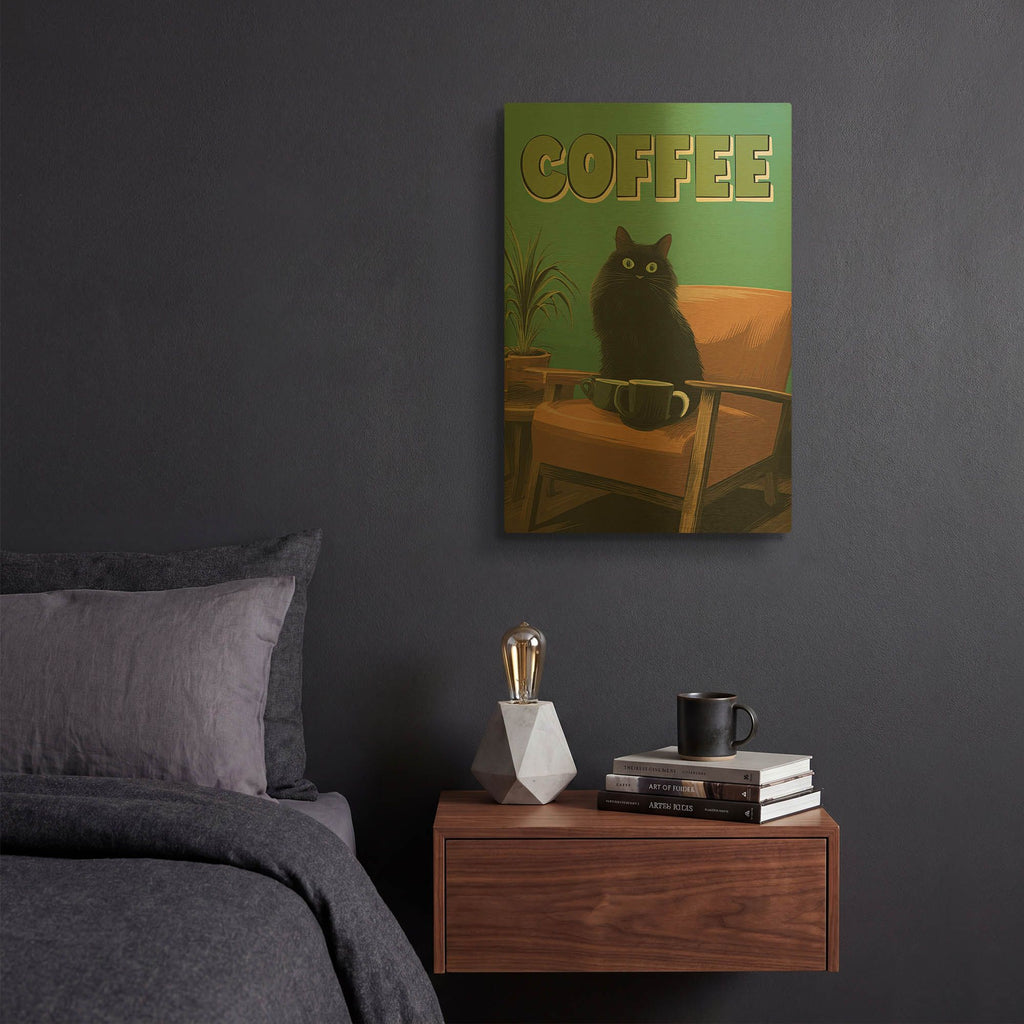 'Too Much Coffee' By Rich Monet Gold Metal Wall Art