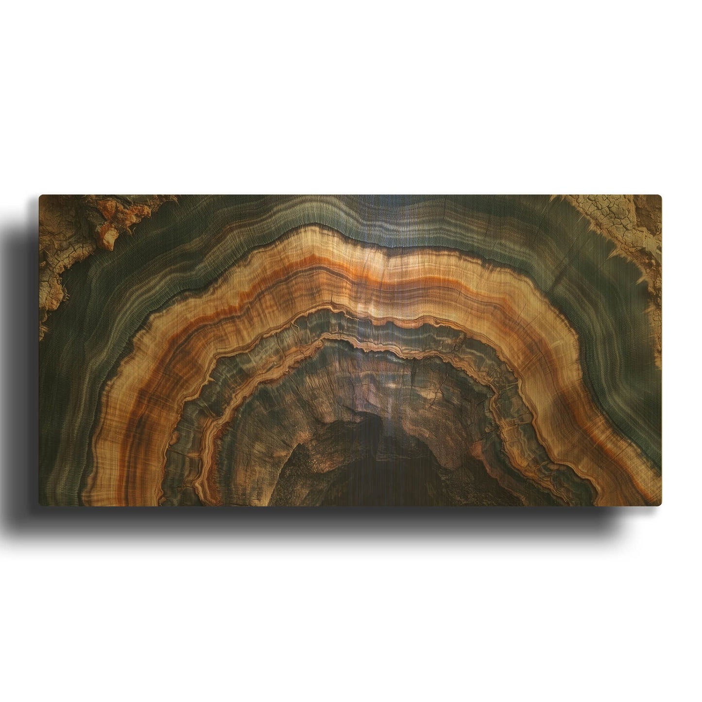 'Petrified Tree Trunk 2' By Rich Monet Gold Metal Wall Art