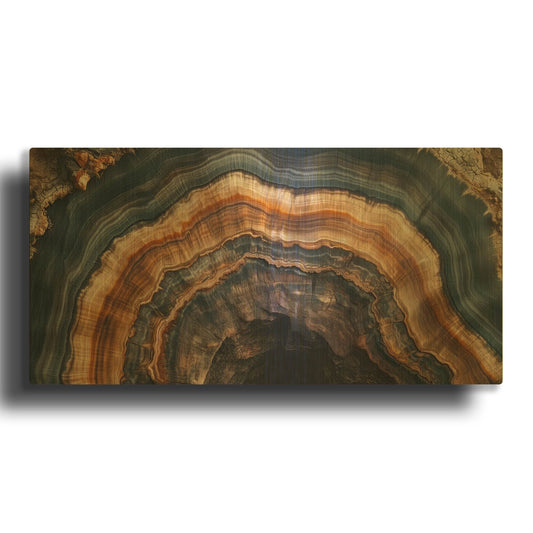 'Petrified Tree Trunk 2' By Rich Monet Gold Metal Wall Art