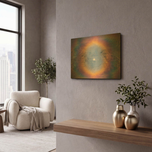'Eye of the Eclipse Final' By Darren White Gold Metal Wall Art