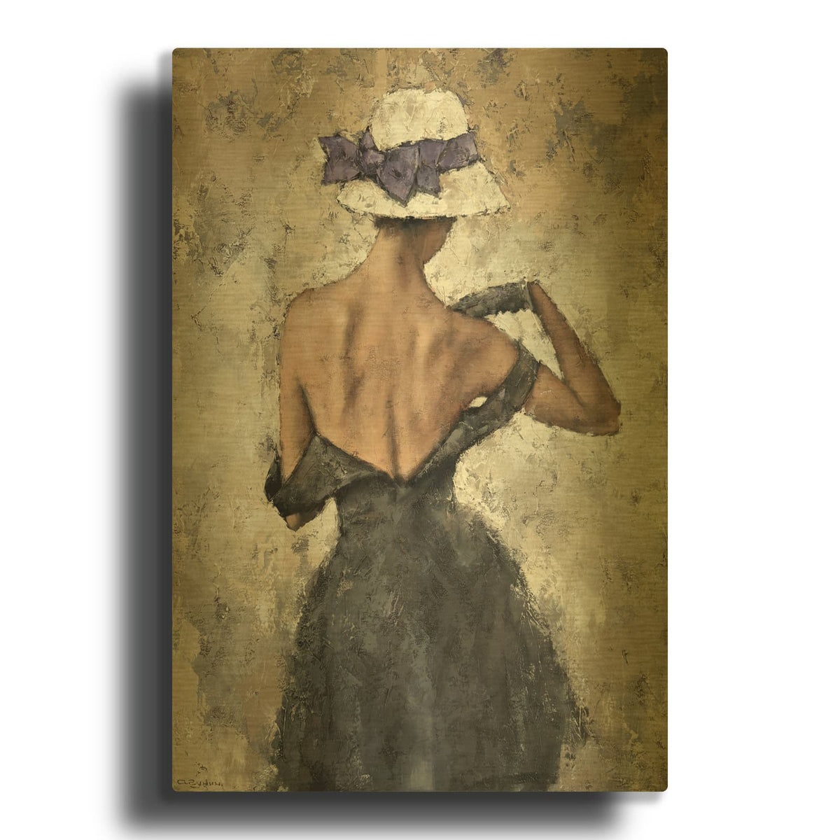 'Bella' By Alexander Gunin Gold Metal Wall Art