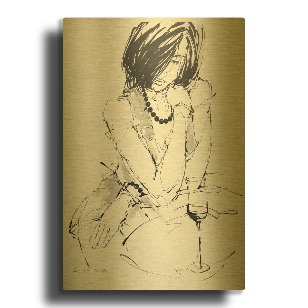 'Stood Up' By Alexander Gunin Gold Metal Wall Art