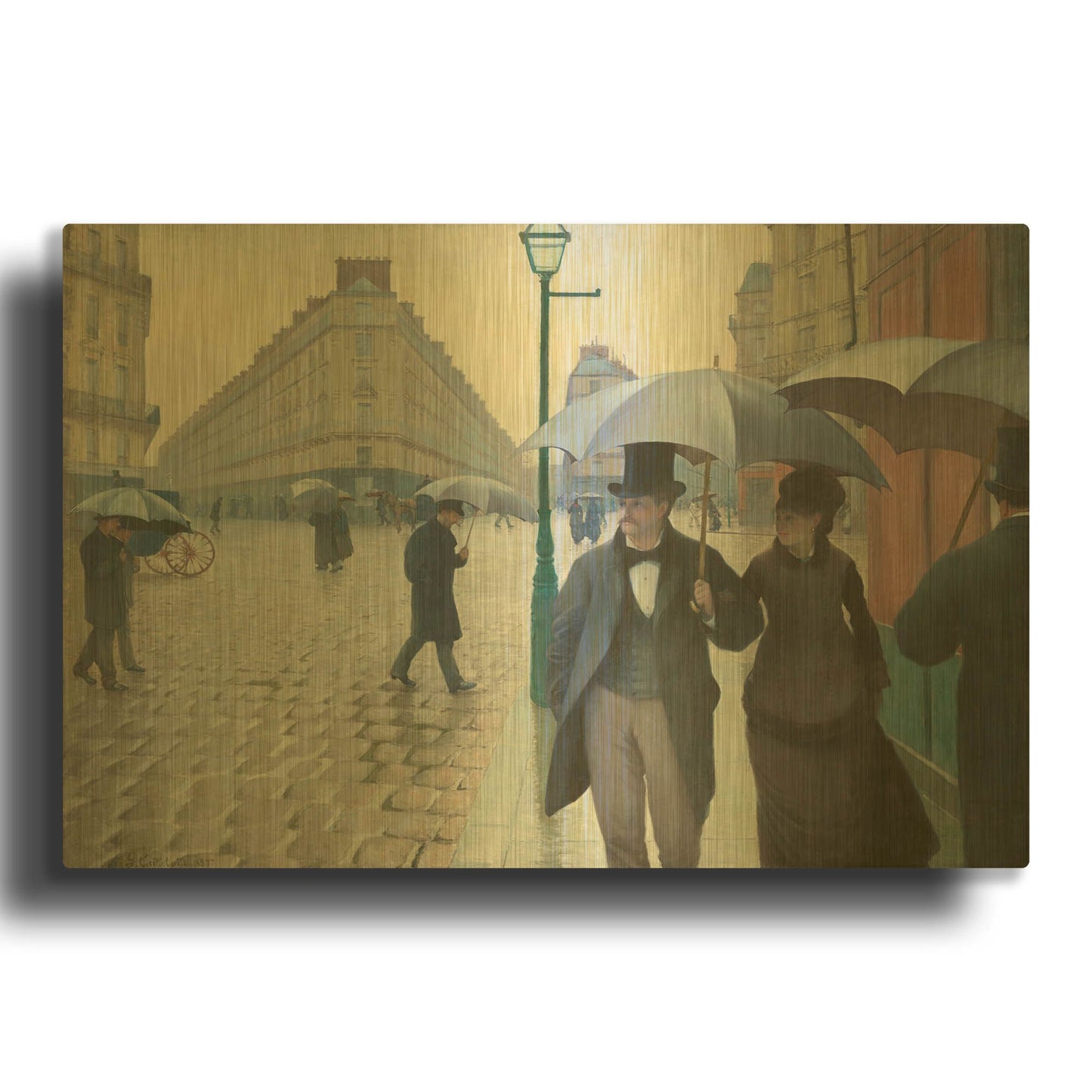 'Paris Street; Rainy Day' By LUXE Gold Metal Wall Art