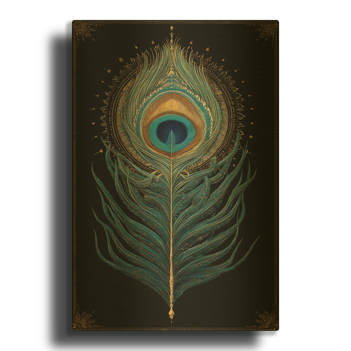 'Golden Peacock' By Rey Klimt Gold Metal Wall Art