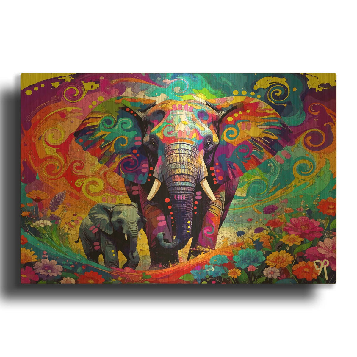 'The Ele Fam' By Dean Russo Gold Metal Wall Art