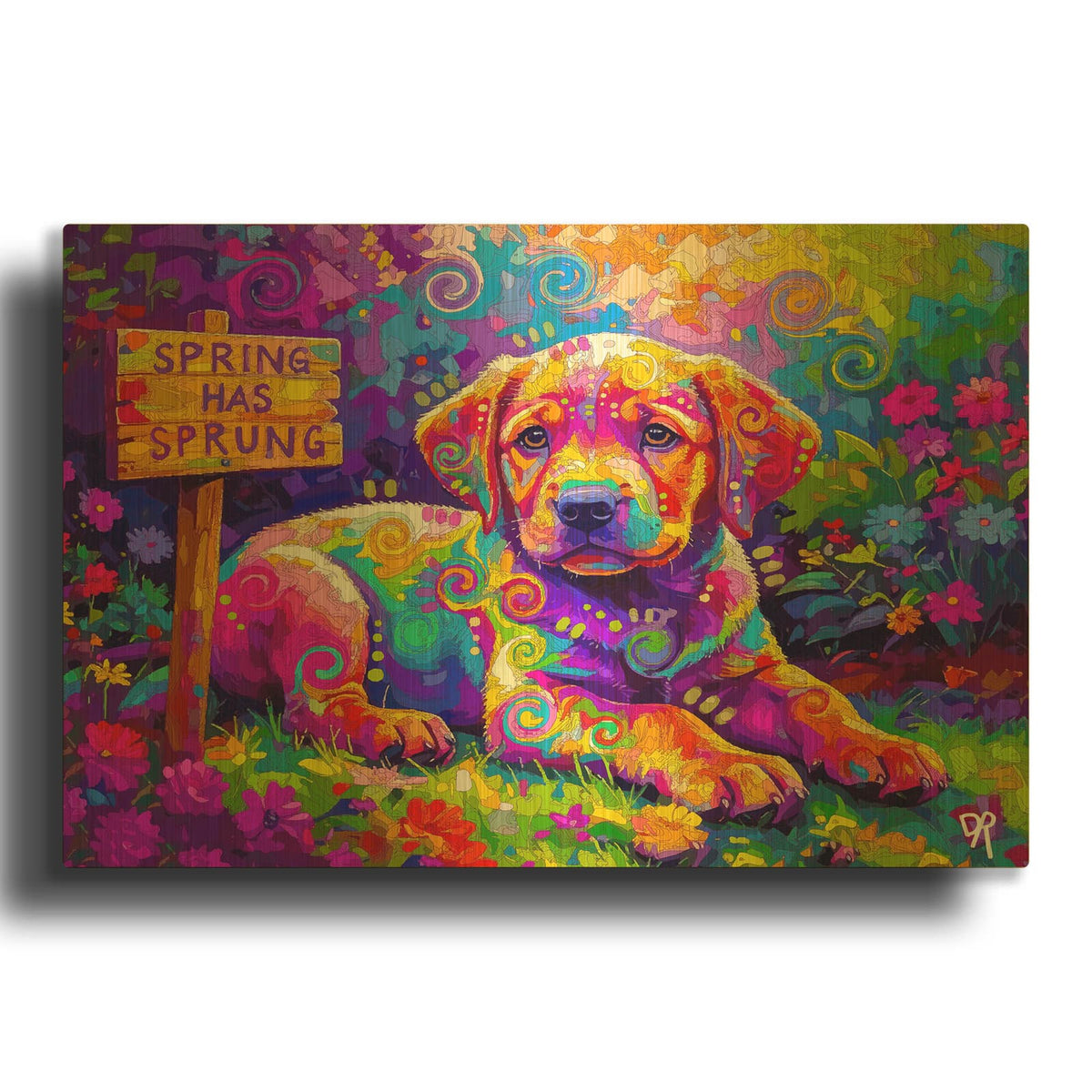 'Spring Has Sprung' By Dean Russo Gold Metal Wall Art
