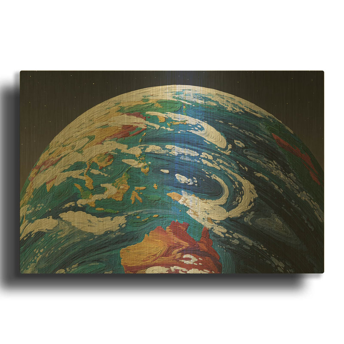 'Clay Earth' By Ann Klee Gold Metal Wall Art