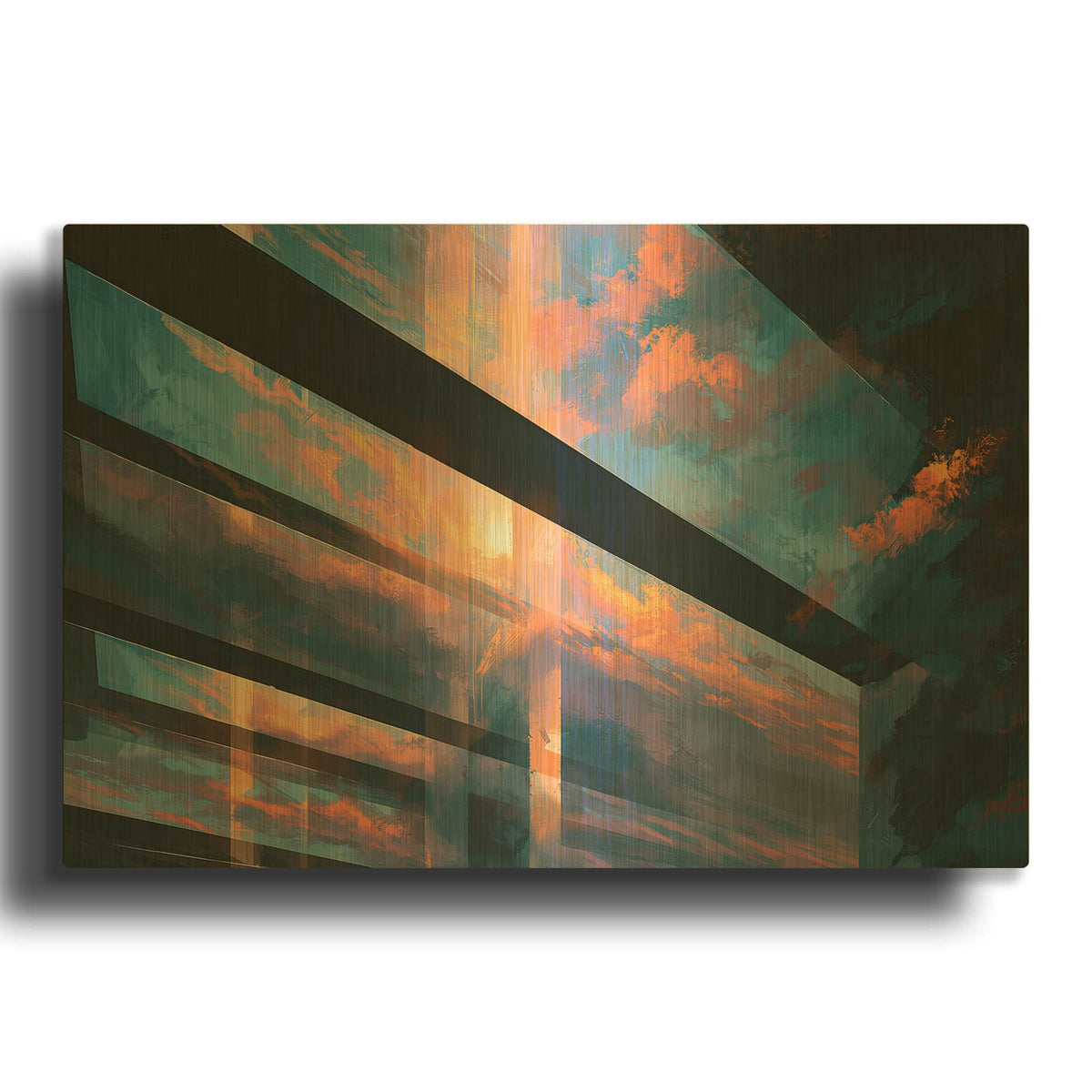 'Contemporary Sky 2' By Ann Klee Gold Metal Wall Art
