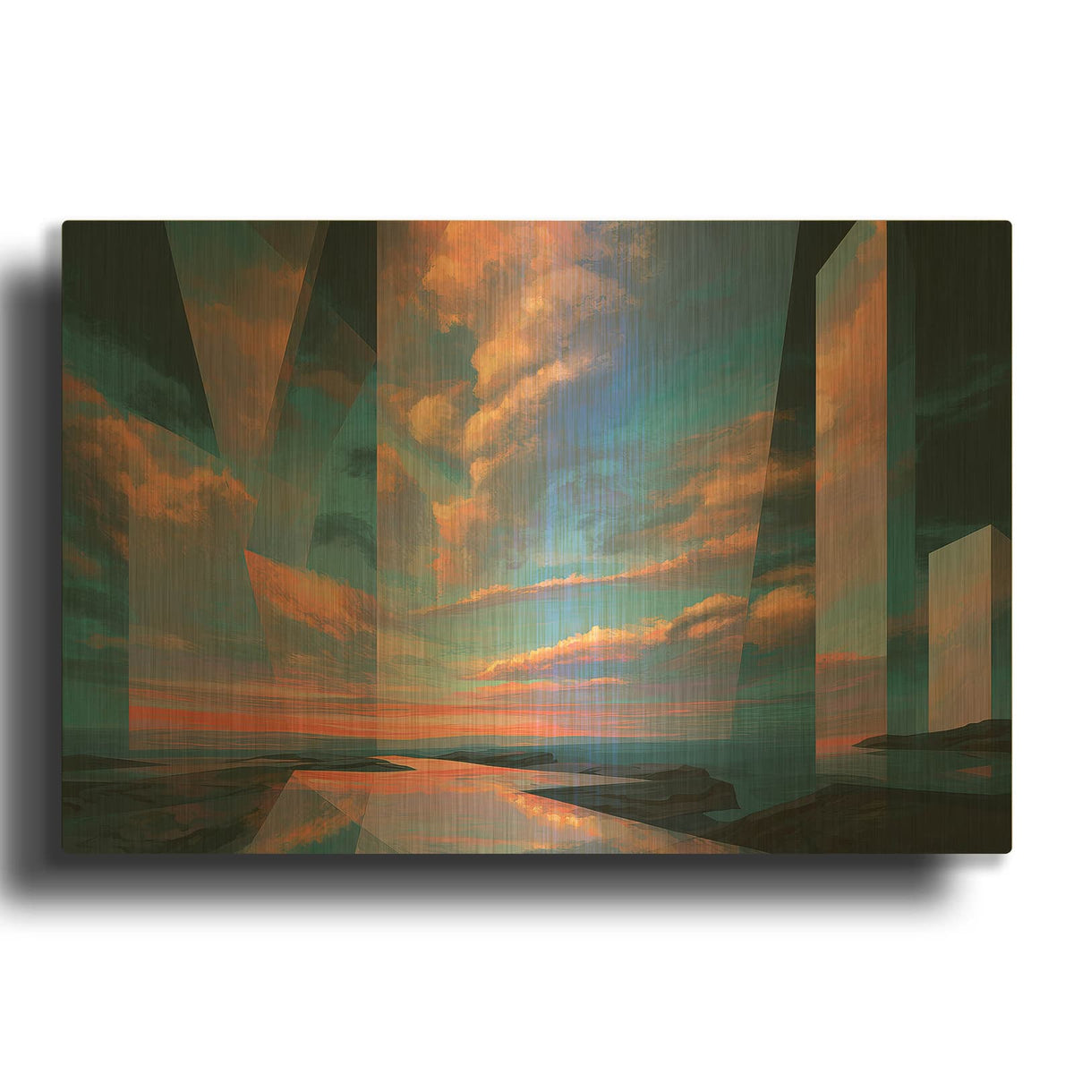 'Contemporary Sky' By Ann Klee Gold Metal Wall Art