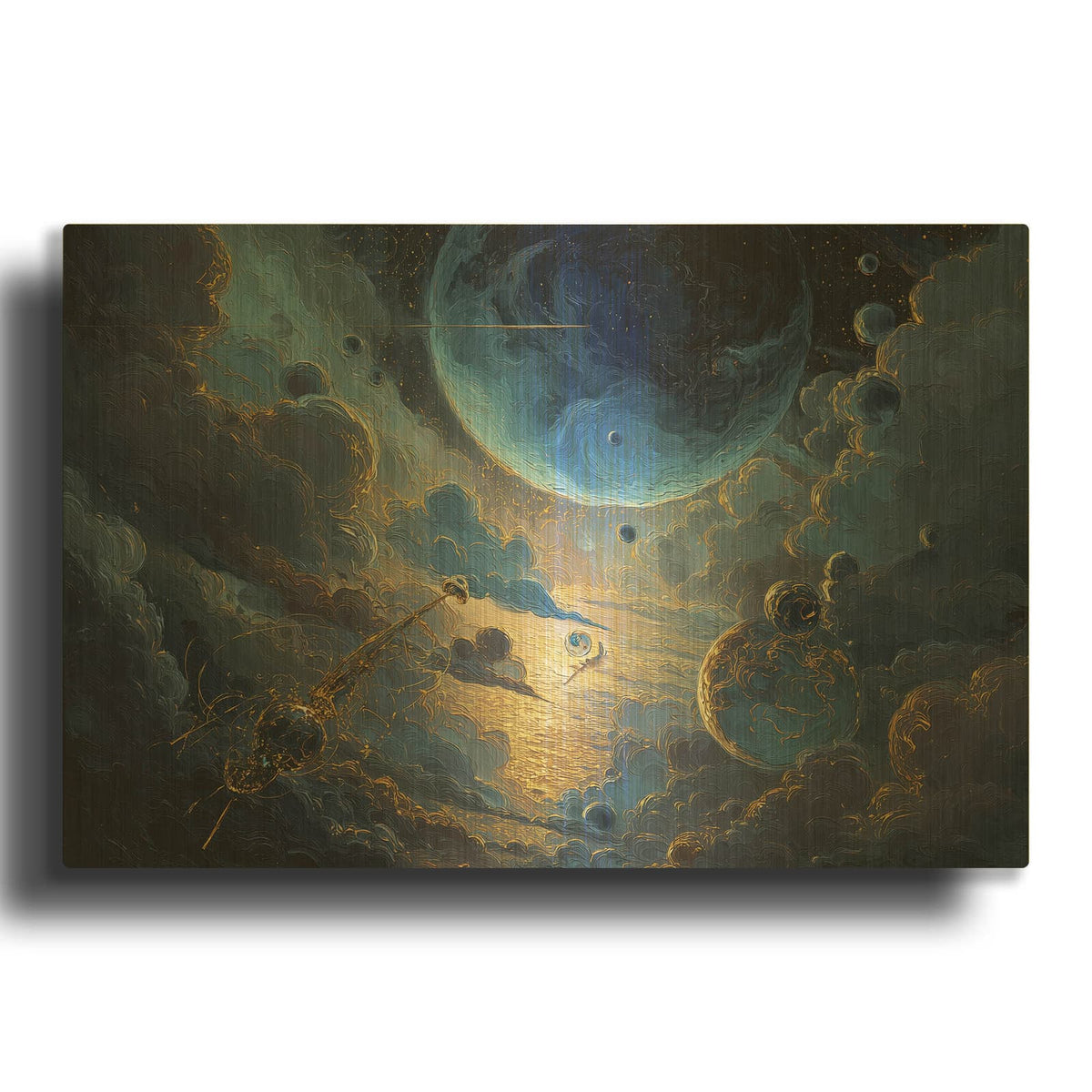 'Surreal Universe 1' By Ann Klee Gold Metal Wall Art