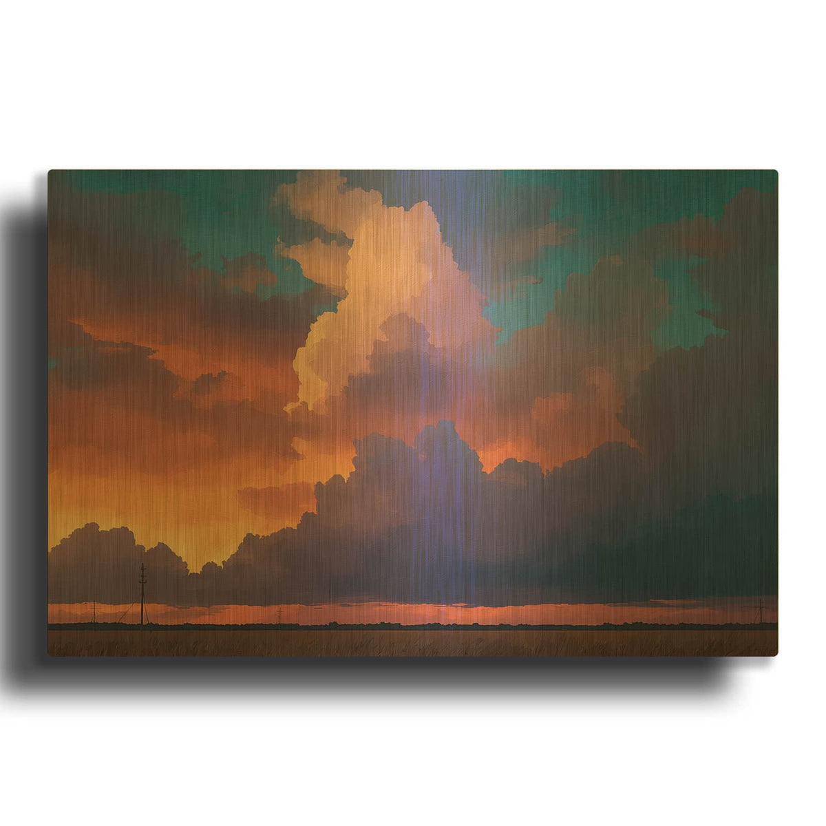 'Sweet Homeland 4' By Ann Klee Gold Metal Wall Art