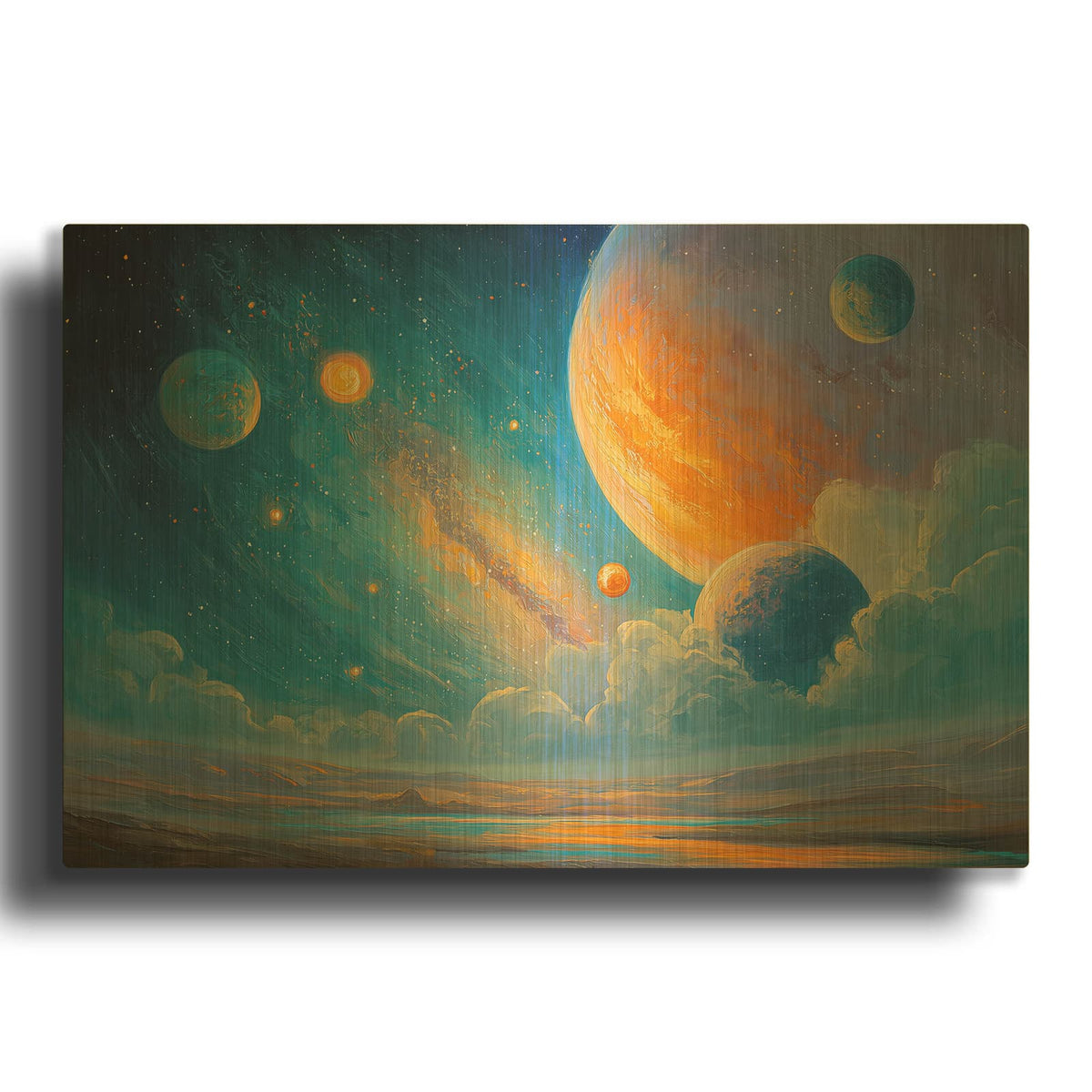 'Universe Glow 1' By Ann Klee Gold Metal Wall Art