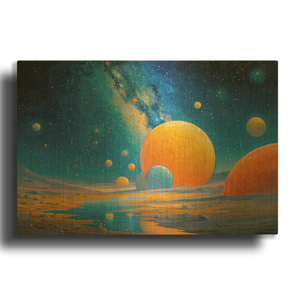 'Universe Glow 2' By Ann Klee Gold Metal Wall Art