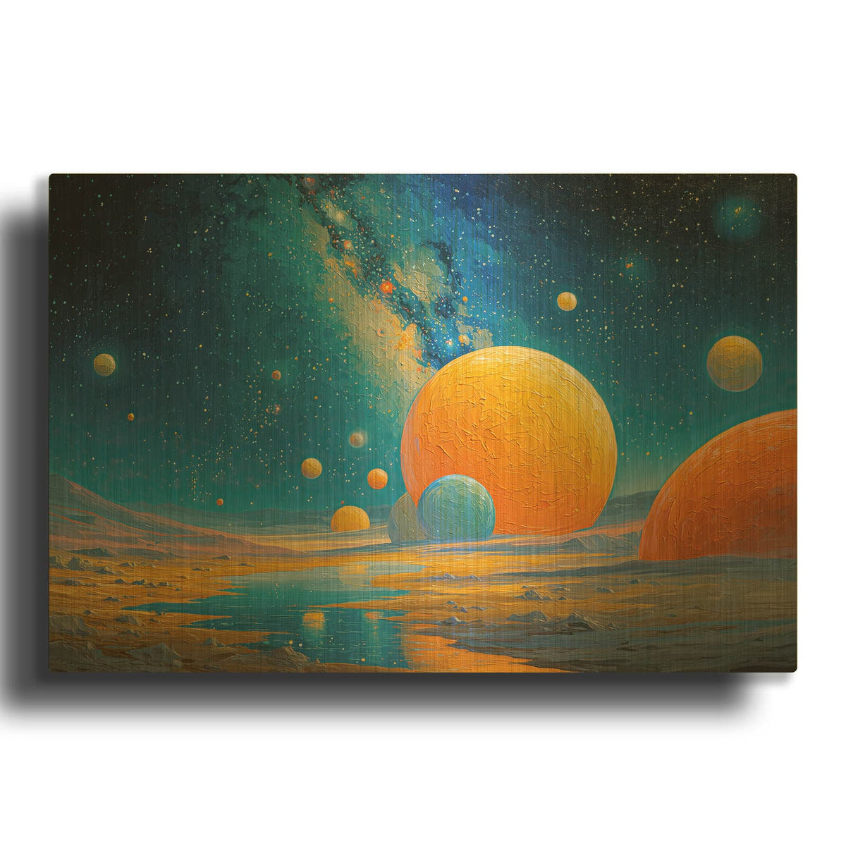 'Universe Glow 2' By Ann Klee Gold Metal Wall Art