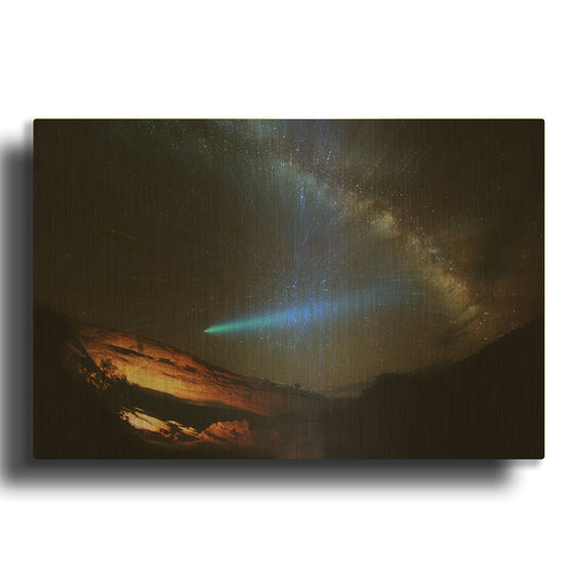 'Galactic Traveler' By Darren White Gold Metal Wall Art