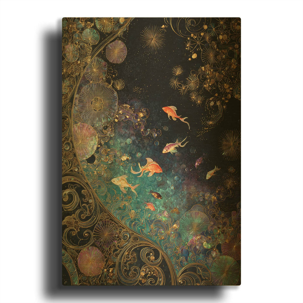 'Horoscope Sealife' By Ann Klee Gold Metal Wall Art