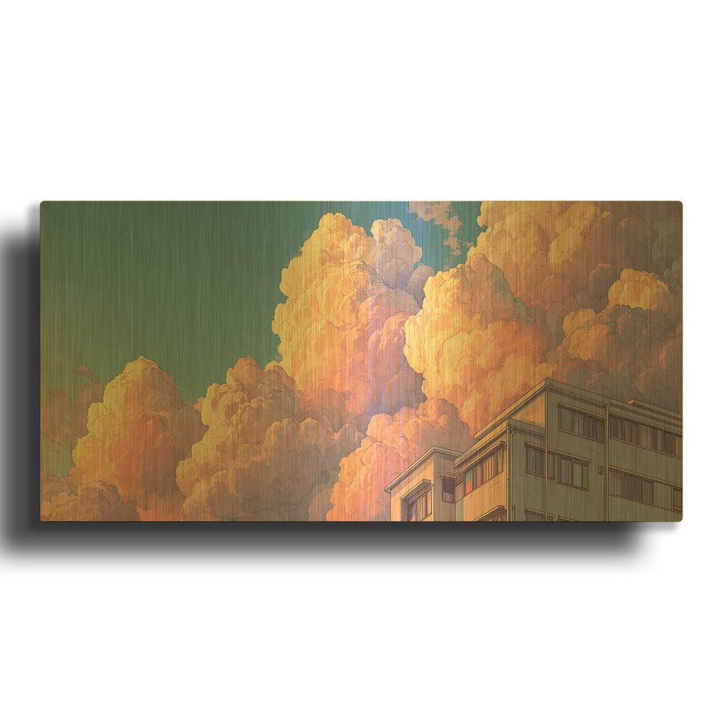 'Cloud Street' By Ann Klee Gold Metal Wall Art