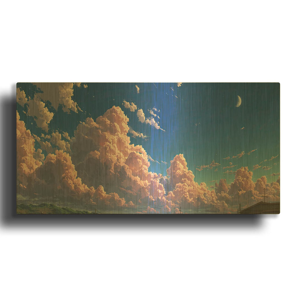 'Cotton Sky 2' By Ann Klee Gold Metal Wall Art