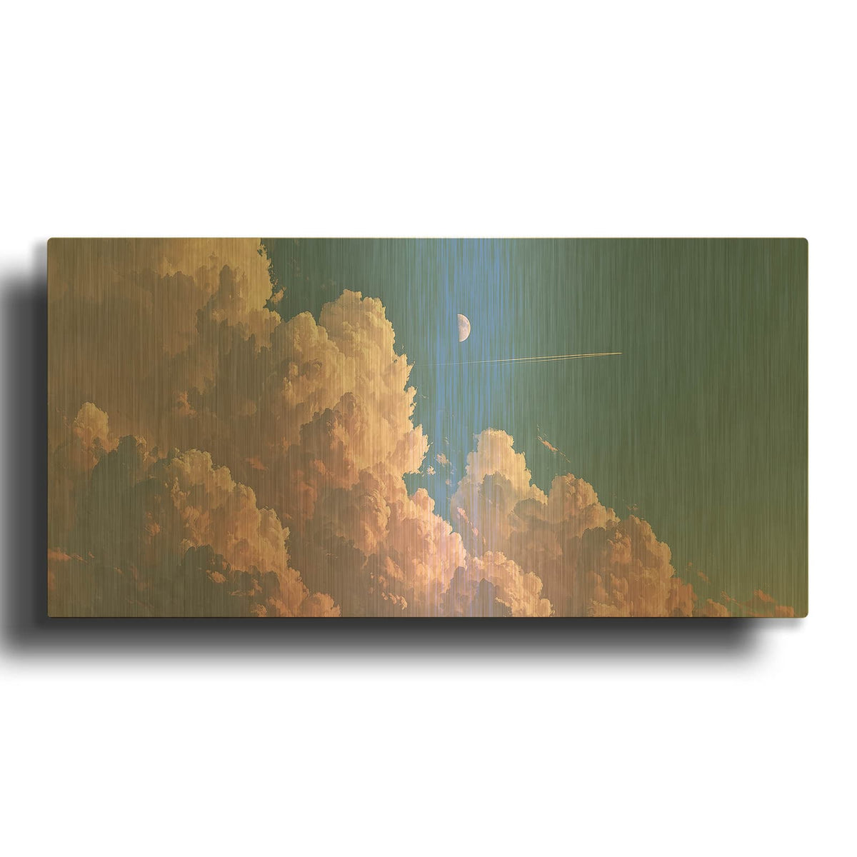 'Cotton Sky' By Ann Klee Gold Metal Wall Art