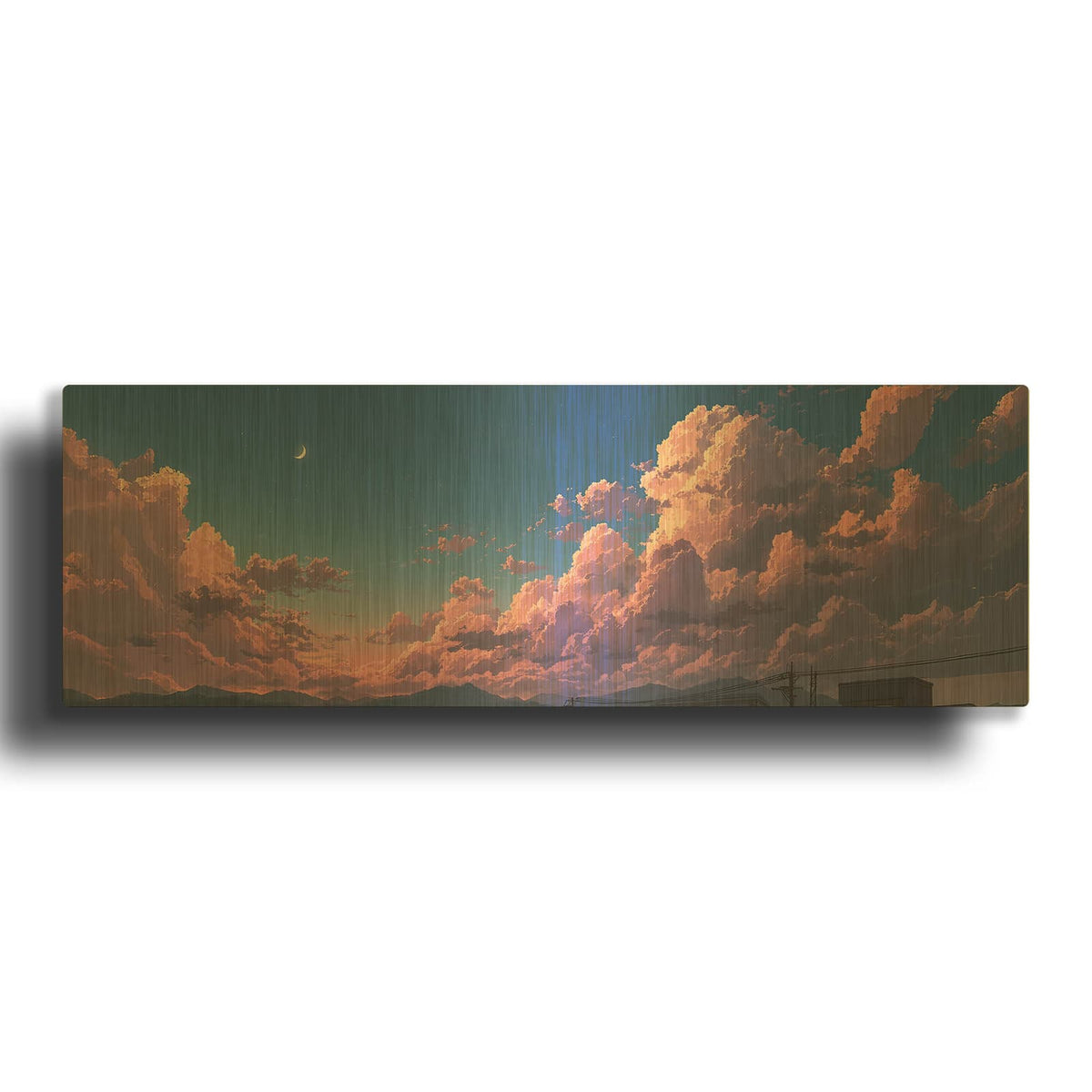 'Cotton Sky 3 Panorama' By Ann Klee Gold Metal Wall Art