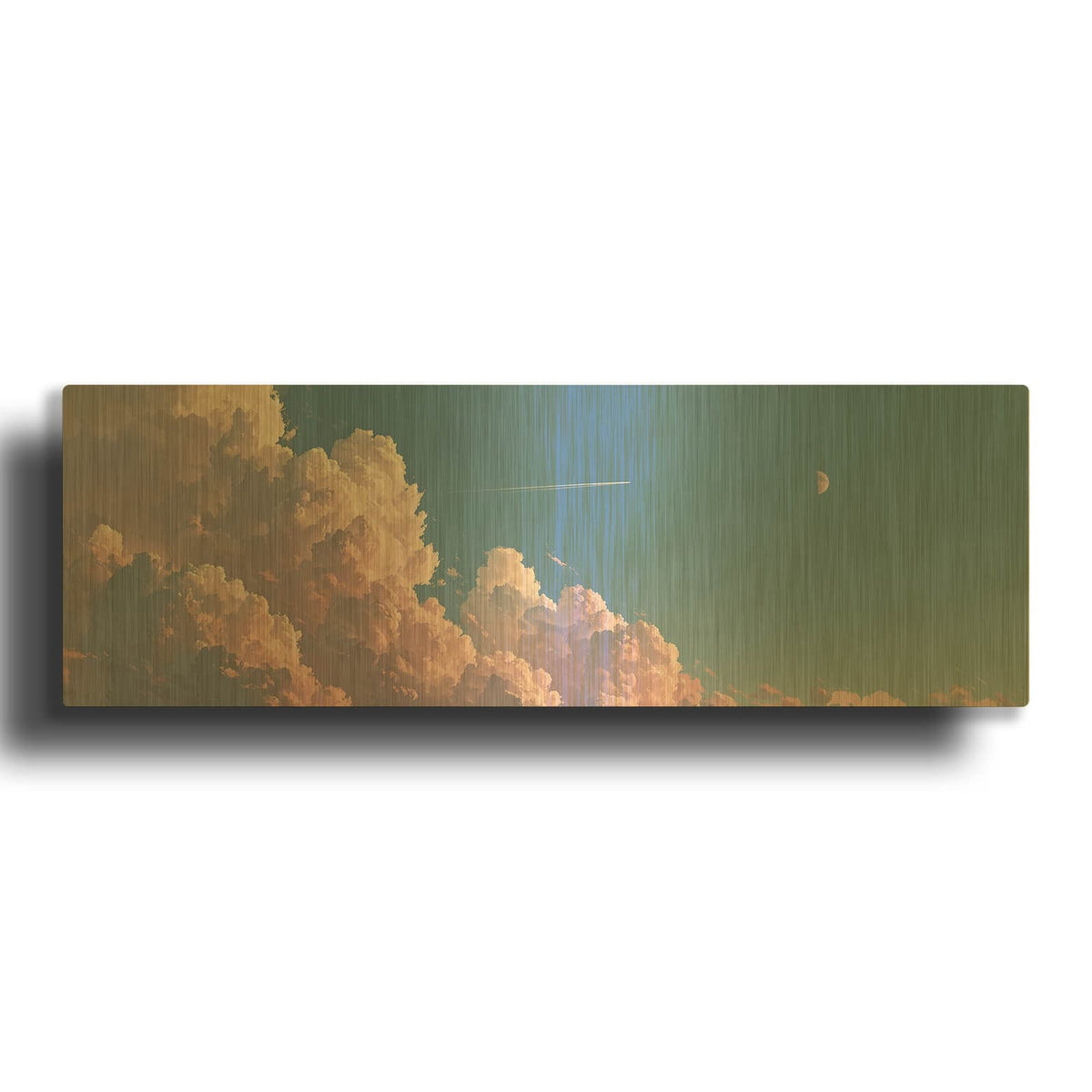 'Cotton Sky Panorama' By Ann Klee Gold Metal Wall Art