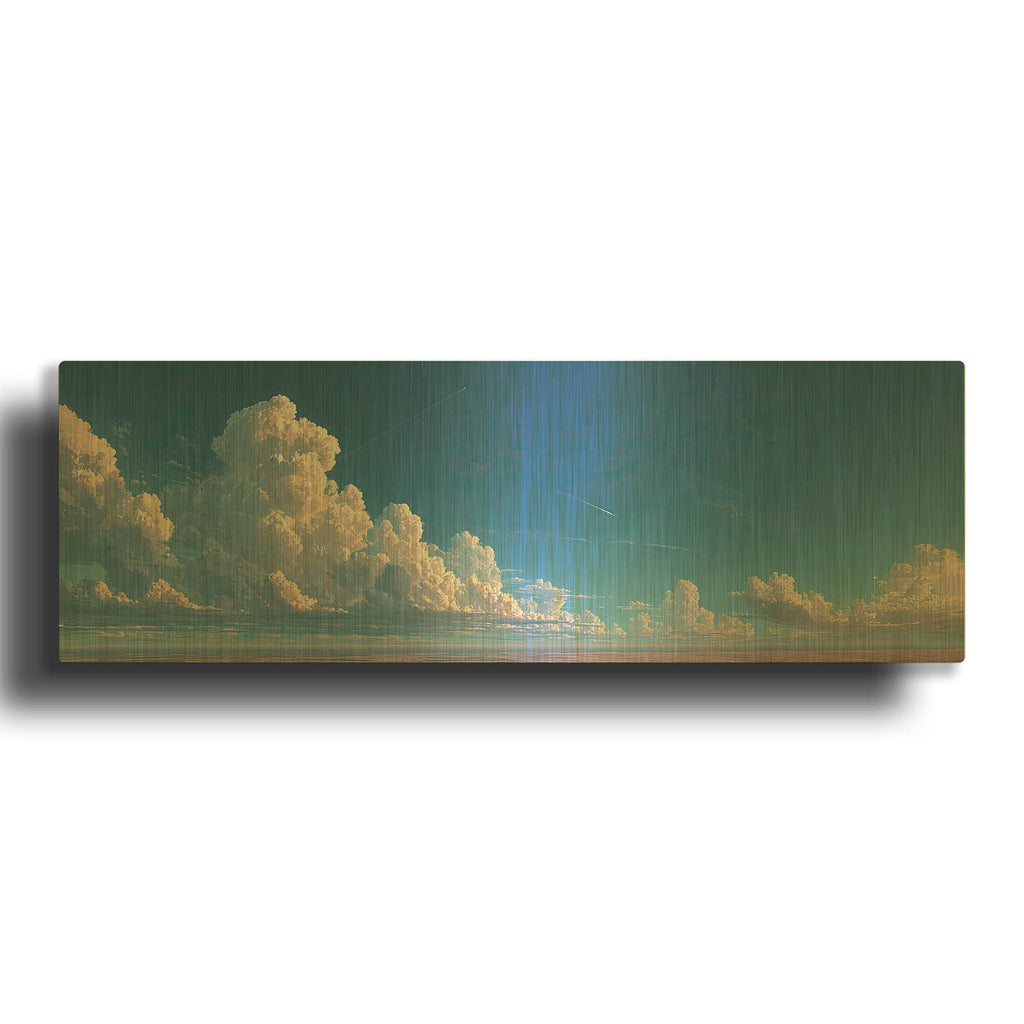 'Daytime Shooting Stars Panorama' By Ann Klee Gold Metal Wall Art
