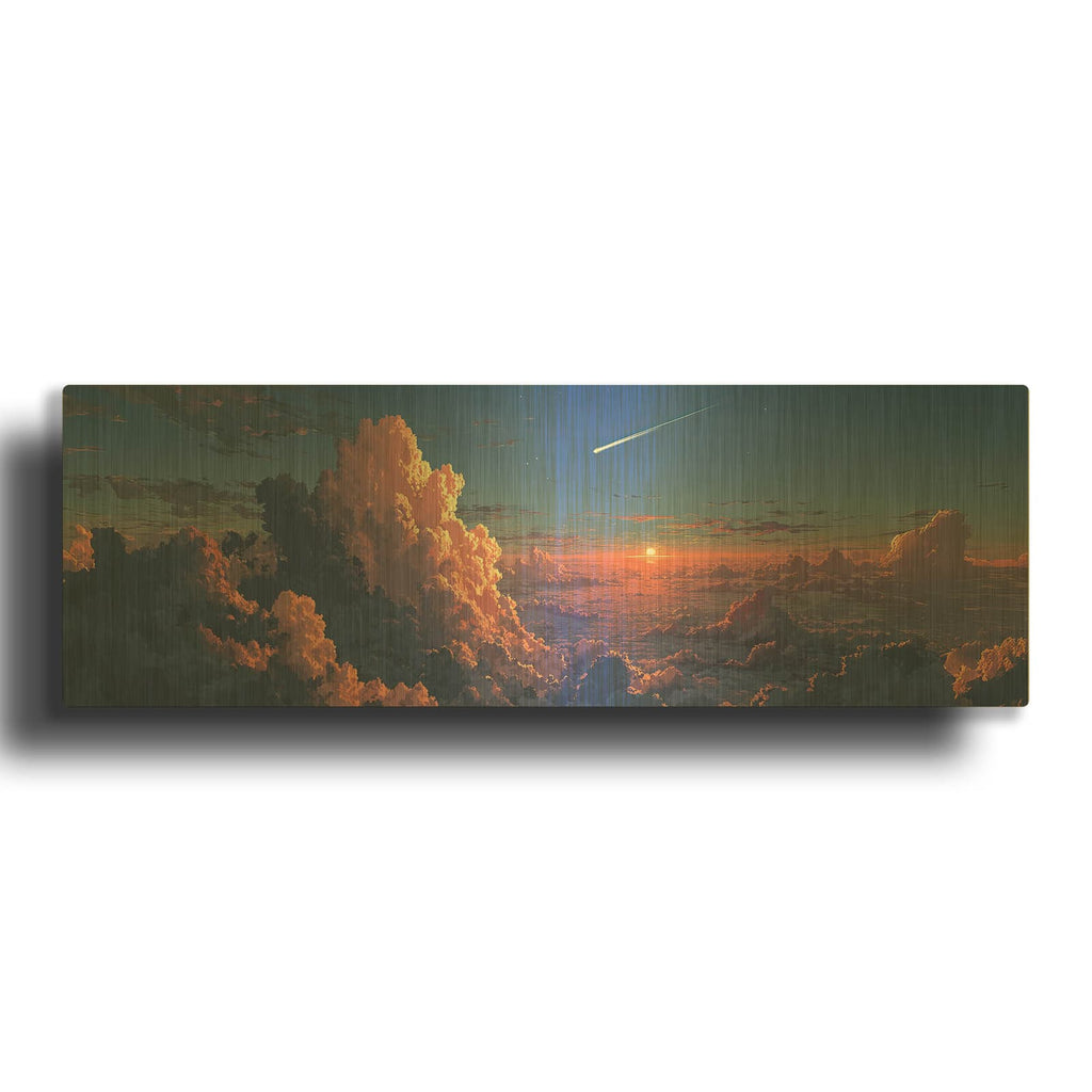 'Golden Hour Wish Panorama' By Ann Klee Gold Metal Wall Art