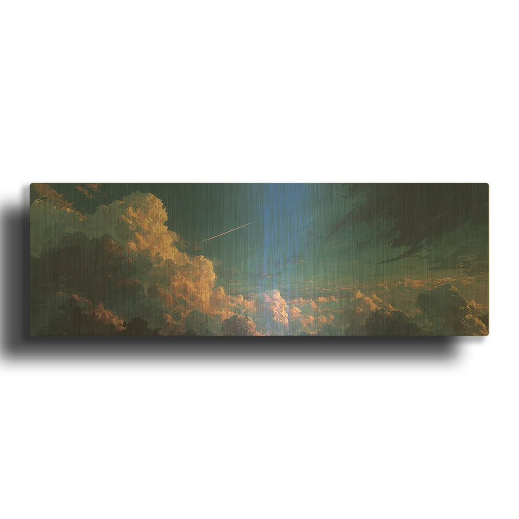 'Shooting Star 2 Panorama' By Ann Klee Gold Metal Wall Art
