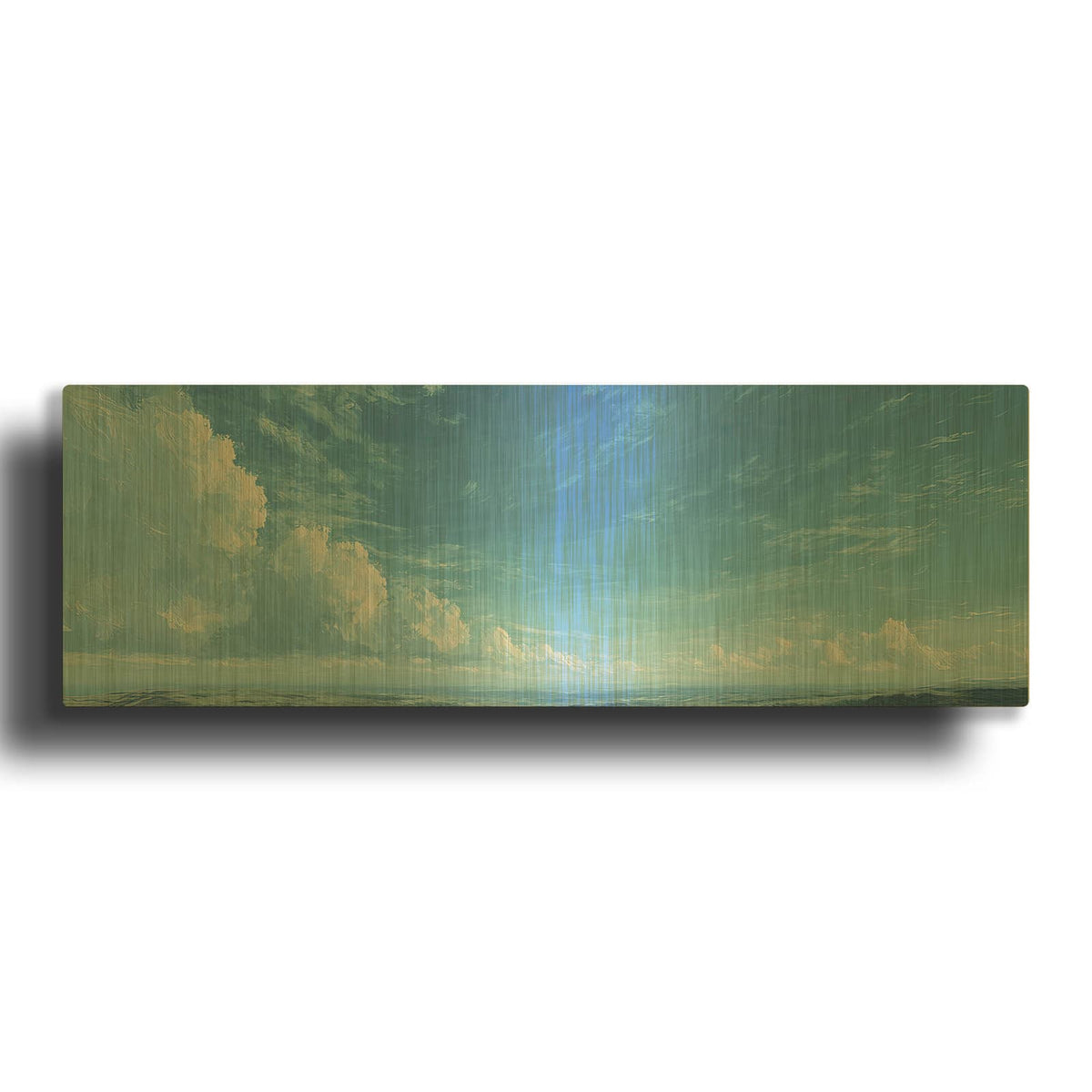 'Valley Clouds Panorama' By Ann Klee Gold Metal Wall Art